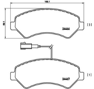 Sada brzdových destiček, kotoučová brzda BREMBO P 61 094