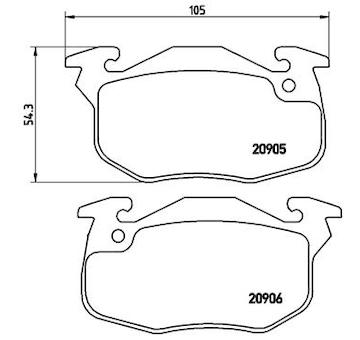 Sada brzdových destiček, kotoučová brzda BREMBO P 61 097