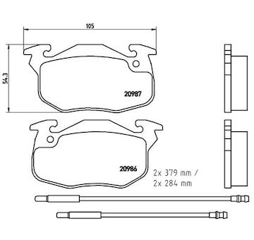 Sada brzdových destiček, kotoučová brzda BREMBO P 61 099