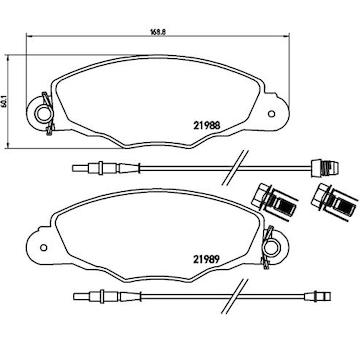 Sada brzdových destiček, kotoučová brzda BREMBO P 61 102