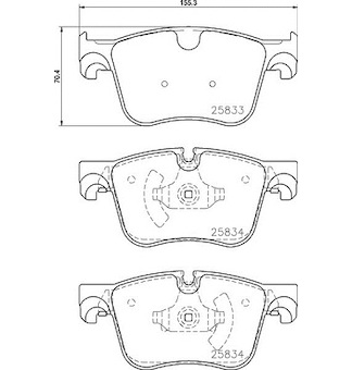 Sada brzdových destiček, kotoučová brzda BREMBO P 61 127X