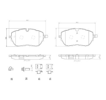 Sada brzdových destiček, kotoučová brzda BREMBO P 61 128