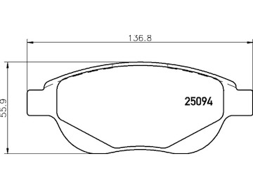 Sada brzdových destiček, kotoučová brzda BREMBO P 61 137