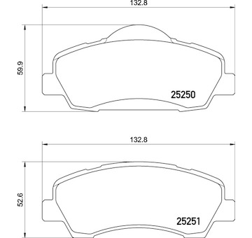 Sada brzdových platničiek kotúčovej brzdy BREMBO P 61 138