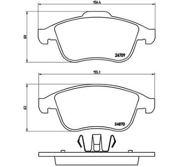 Sada brzdových destiček, kotoučová brzda BREMBO P 68 045