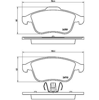 Sada brzdových destiček, kotoučová brzda BREMBO P 68 046