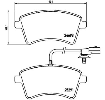 Sada brzdových destiček, kotoučová brzda BREMBO P 68 058E