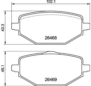 Sada brzdových destiček, kotoučová brzda BREMBO P 68 076