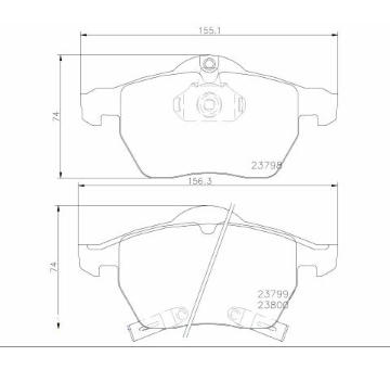 Sada brzdových destiček, kotoučová brzda BREMBO P 71 007