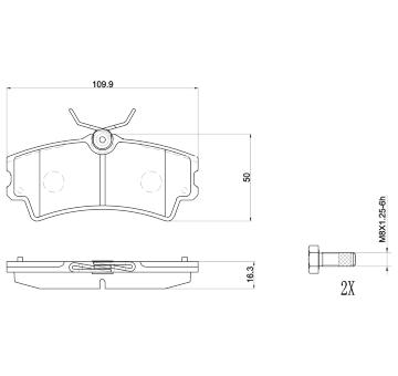 Sada brzdových destiček, kotoučová brzda BREMBO P 72 001