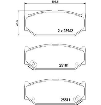 Sada brzdových destiček, kotoučová brzda BREMBO P 79 031