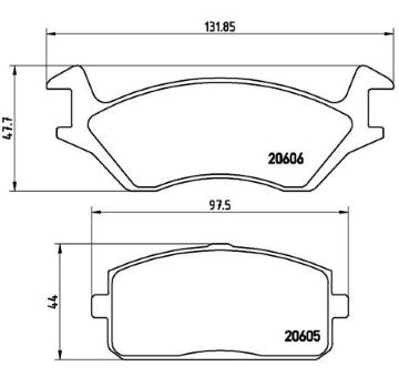 Sada brzdových destiček, kotoučová brzda BREMBO P 83 004