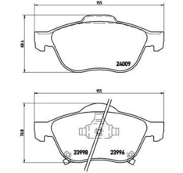 Sada brzdových destiček, kotoučová brzda BREMBO P 83 043