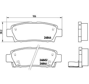 Sada brzdových destiček, kotoučová brzda BREMBO P 83 111