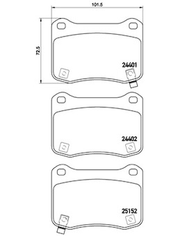 Sada brzdových destiček, kotoučová brzda BREMBO P 83 134