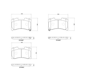 Sada brzdových destiček, kotoučová brzda BREMBO P 83 184