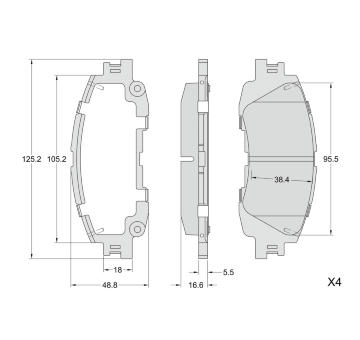 Sada brzdových destiček, kotoučová brzda BREMBO P 83 204