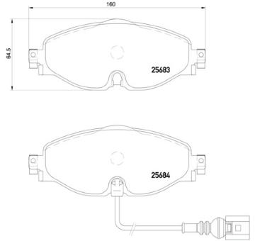 Sada brzdových destiček, kotoučová brzda BREMBO P 85 126E