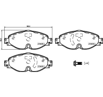 Sada brzdových destiček, kotoučová brzda BREMBO P 85 147E