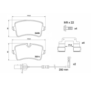 Sada brzdových destiček, kotoučová brzda BREMBO P 85 157