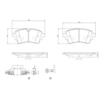Sada brzdových destiček, kotoučová brzda BREMBO P85185NX