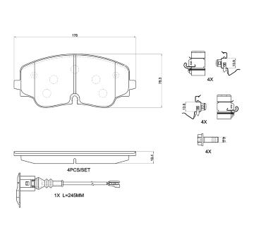 Sada brzdových destiček, kotoučová brzda BREMBO P 85 193