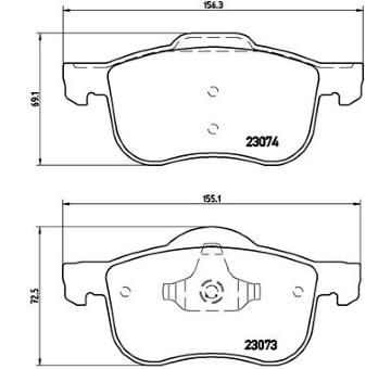 Sada brzdových destiček, kotoučová brzda BREMBO P 86 016