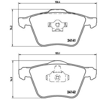 Sada brzdových destiček, kotoučová brzda BREMBO P 86 018