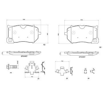 Sada brzdových destiček, kotoučová brzda BREMBO P 86 036