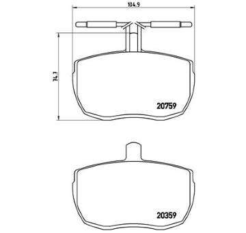 Sada brzdových destiček, kotoučová brzda BREMBO P A6 004