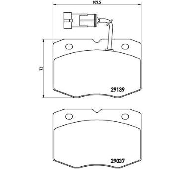 Sada brzdových destiček, kotoučová brzda BREMBO P A6 019