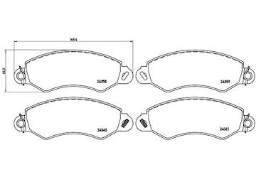 Sada brzdových destiček, kotoučová brzda BREMBO P B1 002