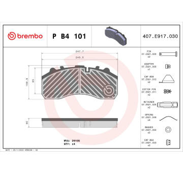 Sada brzdových platničiek kotúčovej brzdy BREMBO P B4 101