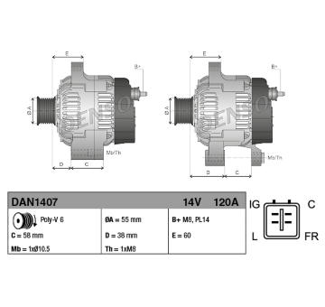 generátor DENSO DAN1407