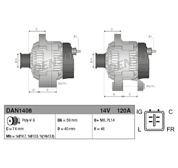 generátor DENSO DAN1408