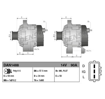 generátor DENSO DAN1488