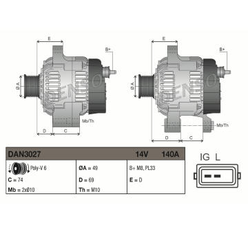 generátor DENSO DAN3027