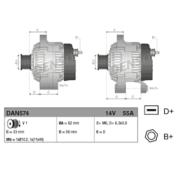 generátor DENSO DAN574