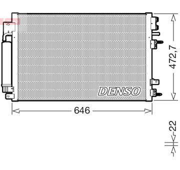 Kondenzátor, klimatizace DENSO DCN13022