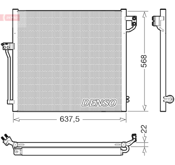 Kondenzátor, klimatizace DENSO DCN17058