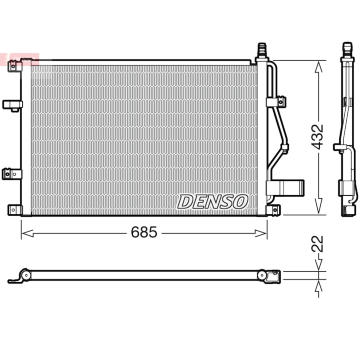 Kondenzátor, klimatizace DENSO DCN33013