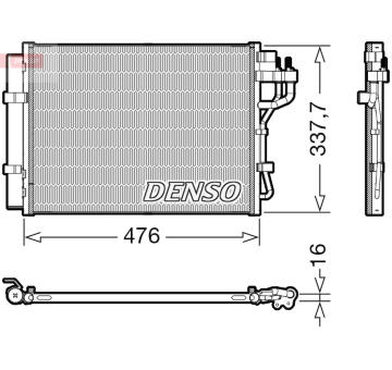 Kondenzátor, klimatizace DENSO DCN41023