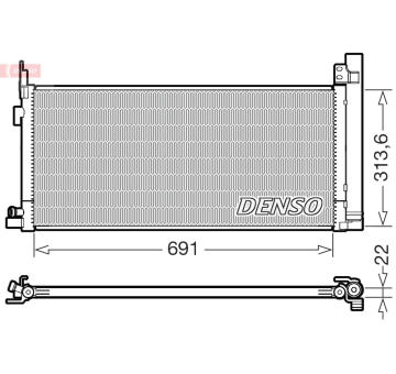 Kondenzátor, klimatizace DENSO DCN50124