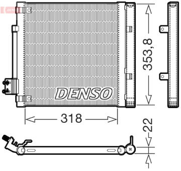 Kondenzátor klimatizácie DENSO DCN99082