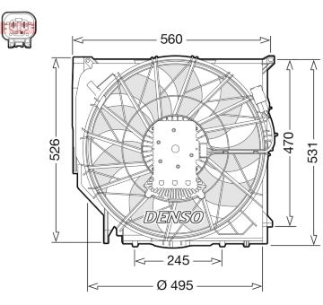 Větrák, chlazení motoru DENSO DER05008
