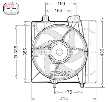 Větrák, chlazení motoru DENSO DER07011