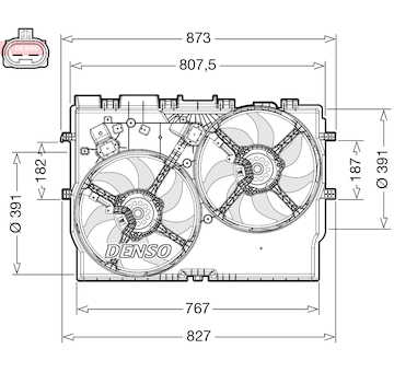 Větrák, chlazení motoru DENSO DER09311