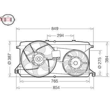Větrák, chlazení motoru DENSO DER10009