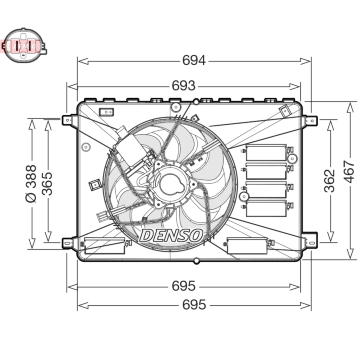 Větrák, chlazení motoru DENSO DER10010