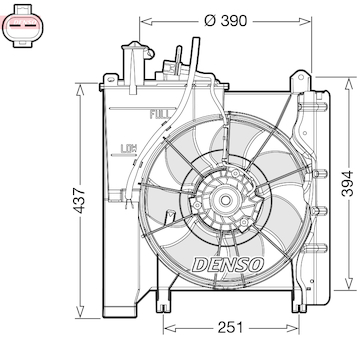 Větrák, chlazení motoru DENSO DER21023